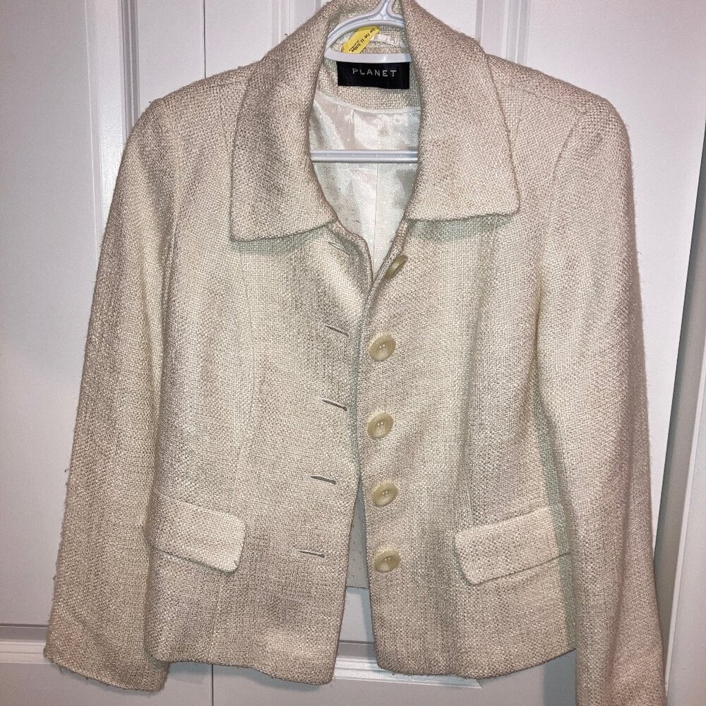 #156 Planet Off White 5-Button Blazer, Size 8